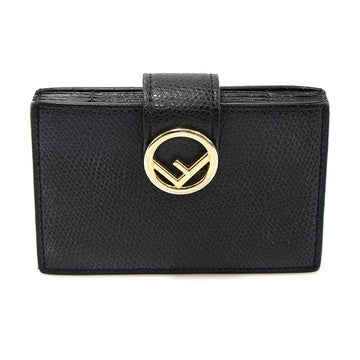 FENDI 8M0301 schwarze Kalbsleder goldene F-Logo Akkordeon-Kartenetui 149329867
