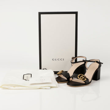 Gucci GG Marmont Mid-Heel Sandals 34.5 149037647