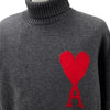 AMI Big Heart Logo Rollkragenpullover aus Wolle / UKS402 39452670 [P]