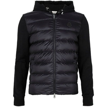 MONCLER モンクレール ブラック コットン ミックス フード グース ダウン ジャケット 8G00035 809KZ 999 149332049