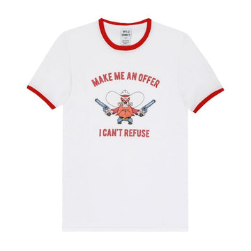 WILD DONKEY T-OFFER ホワイト/レッド コントラスト リンガー Tシャツ 144729878