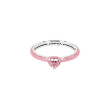 Pandora M Sharkra Heart Pink Silver Ring 193088C02 149323914 [P]