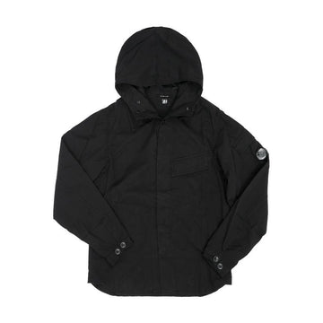 CP COMPANY Lens Wappen Gabardine Hoodie Overshirt 19CMOS074A 110143G 999 149347830