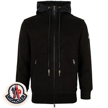 Moncler Black Logo Patch Hooded Zip Jacket 8G00034 899WC 999 149386711