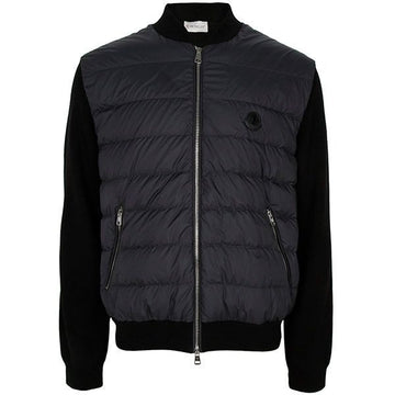 MONCLER Black Logo Strickmix Gänsedaunen Zip-Jacke 9B00011 M1367 999 149386718