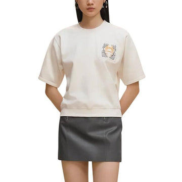 HERMES Kurzarm Sweatshirt mit Stickerei H5H4638DE9140 149399027