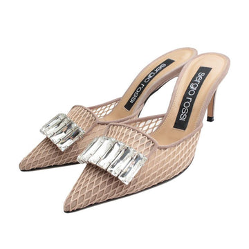SERGIO ROSSI Beige Mesh Mules 36 1/2 149400179