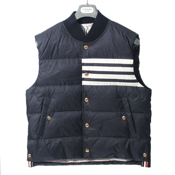 THOM BROWNE Matte Nylon 4-Linien Daunenweste Navy MVD017X 05411 415 149415258