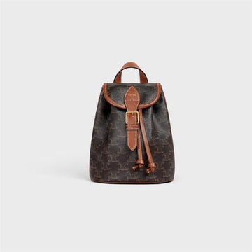 Celine Mini Polka Backpack - Triomphe Canvas Calfskin 197662CAS 04LU 149462068 [P]