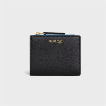 Celine Compact Wallet - Soft Grain Calfskin Black Blue L100H2O54 GFS3 / Women's Wallet 149462080 [P]