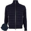 Moncler Navy Blue Cotton Mix Goose Down Zip-Up Jacket 149386719 [P]