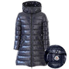 Moncler Shiny Long Padded Coat Navy 160364625 [P]