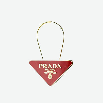 PRADA 三角キーホルダー 1PS395 レッド ゴールドメッキ 149496273