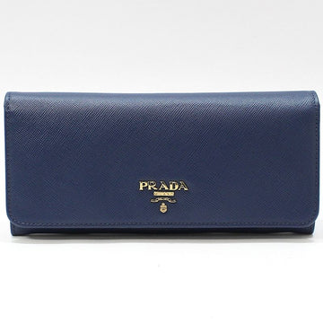 Prada Blue Saffiano Long Wallet with Gold Logo 1M1335 149501770