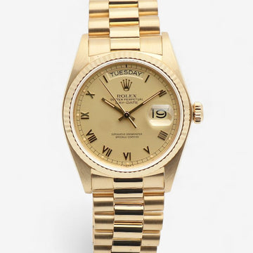 ROLEX Day-Date 36 Matt Champagne Gold Roman Zifferblatt 18038 Herren Gold Uhr 1979 149520652