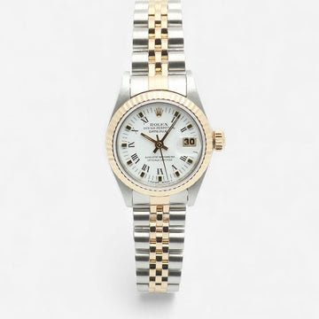 ROLEX 69173 ホワイト ローマン ゴールド ポイント デイトジャスト 26 レディース コンビ ウォッチ 1997年製 149520674
