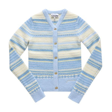 Ganni K2257 271 Stripe Soft Wool Women's Knit 144592162