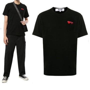 Comme Des Garcons Unisex Double Heart Patch Short Sleeve T-Shirt AX-T226-051 149528726