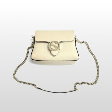 Gucci Interlocking GG Chain Mini Shoulder Bag Crossbody Beige 607720 149529048 [P]