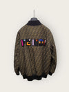 FENDI FFモノグラムジャカードロゴパッチボンバージャケット ブラウン 149529791 [P]