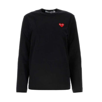 Comme Des Garcons Unisex Red Heart Patch Long Sleeve T-Shirt Black AX-T118-051-1 149530120