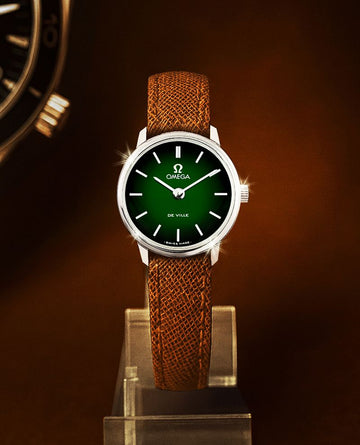 OMEGA De Ville grün-tönige Damen Mini Lederuhr 12345 146730396