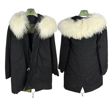 MR & MRS ITALY Herren-Parka mit Fleece-Futter Schwarz PK076S C1 C1998 100% Original 159499934 [P]