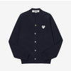 Comme Des Garcons 2 PLAY Heart Patch V-Neck Unisex Cardigan 149504783 [P]