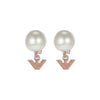Armani Eagle Logo Pearl Stud Silver Earrings stamp: EG3584221 144731079 [P]