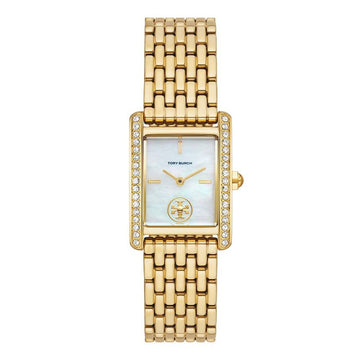 TORY BURCH TBW1073 (Die Eleanor) Damen-Metallarmbanduhr mit Muschel-Square 144765426