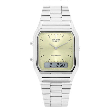 Casio Analog Digital Square Vintage Retro Unisex Metal Watch AQ-230A-9AMQYDF 145430568
