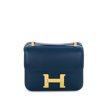 Hermes Box Constance GM Blue D'Purse Gold Stamp 5HB0028 125480574