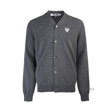 COMME DES GARCONS N062 051 GREY FW25 Unisex Herz Strickjacke 149694479