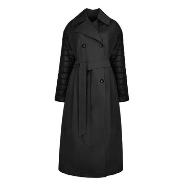 Herno Women's Double Breasted Quilted Sleeve Trench Coat 9300 149694845