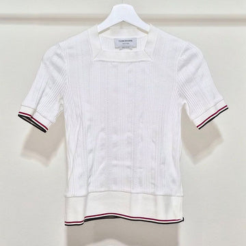 Thom Browne RWB Stripe Knit Polo Short Sleeve L637827 149698834