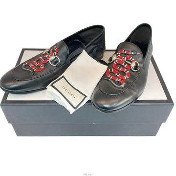 GUCCI 429062 Stickerei Schlange Schwarze Loafers 149733673