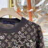 LOUIS VUITTON Monogram Stickerei Woll Crewneck L 1ABXYX 149744722 [P]