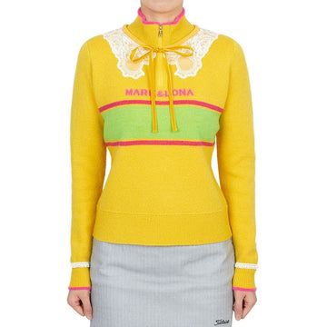 Mark & Lona Women's Half-Zip Knit Golf Wear 5C AB05 ORANGE 149746870