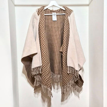 Fendi Cashmere Back Logo Fringe Hooded Poncho L167391 149747620