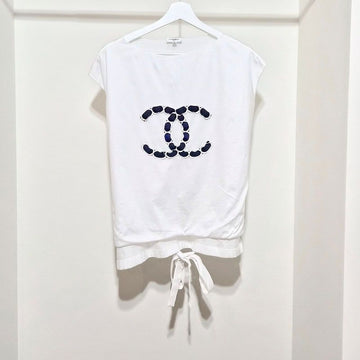 CHANEL Cotton Cutout CC Logo Short Sleeve L202187 149749611
