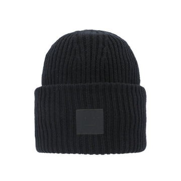 ACNE STUDIOS C40424 Schwarz (900) Logo-Patch Mütze 149347939