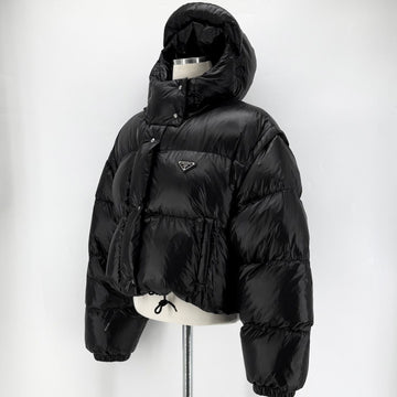 Prada Convertible Cropped Hooded Women's Short Padding Jumper 149778085