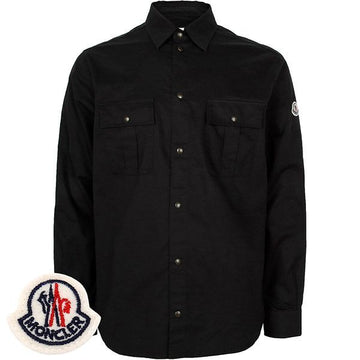 MONCLER ポケット シャツ ブラック ロゴパッチ 2F00009 596T7 999 149781129