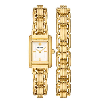 Tory Burch The Eleanor Small Double Strap T Buckle Square Women's Metal Watch TBW1067 144766177