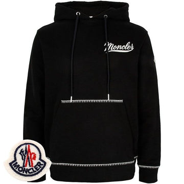 MONCLER モンクレール ブラック ロゴ刺繍 ポケット フード スウェットシャツ 8G00002 899WC 999 149783007