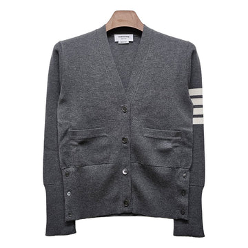 THOM BROWNE Damen Klassische Milano-Stitch Woll-Cardigan Mid Grey FKC207A 00014 035 58968467