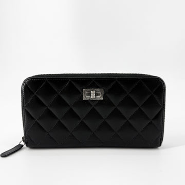 CHANEL Vintage Lambskin Zip Long Wallet 2.55 149788347 [P]