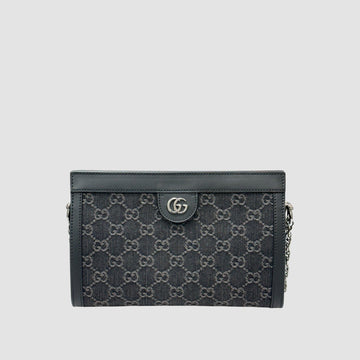 GUCCI Ophidia GG Kleine Schultertasche Schwarz Grau Denim 503877 149790956