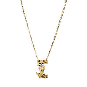 Saint Laurent Cassandra Ring Pendant Chain Necklace Gold 149807159