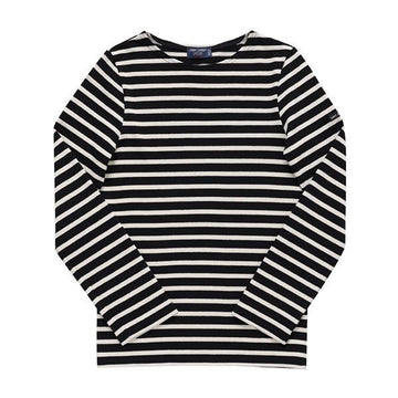 Saint James 6870 NOIR ECRU Meridien Modern Stripe Unisex Long Sleeve T-Shirt 144734716 [P]